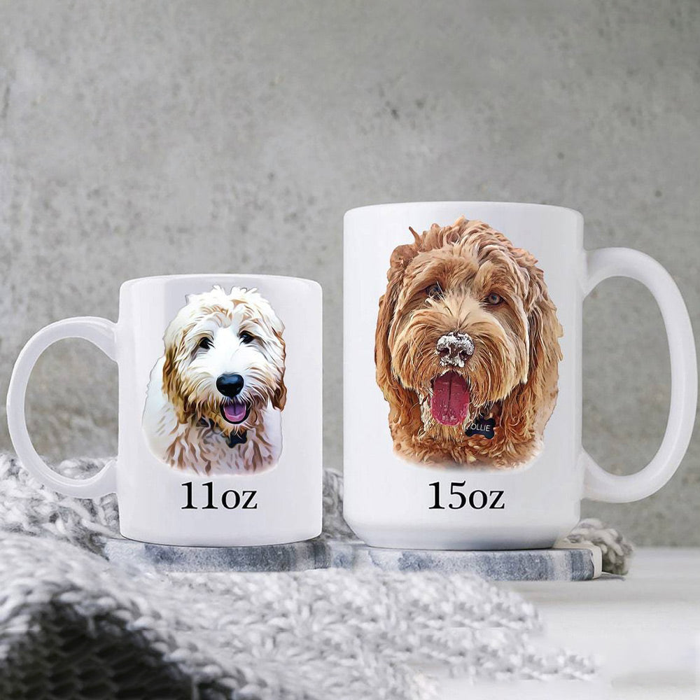 Personalized Pet Portrait Mug with Pet Face and Name Personalized Pet Portrait Tumblers Birthday Valentines Anniversary Gift for Pet Lovers