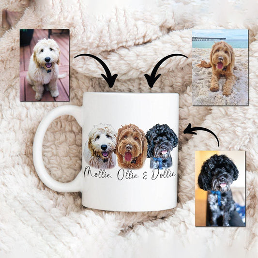 Personalized Pet Portrait Mug with Pet Face and Name Personalized Pet Portrait Tumblers Birthday Valentines Anniversary Gift for Pet Lovers