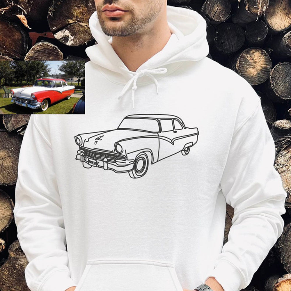 Sudaderas con capucha bordadas para coche personalizadas, regalo para entusiastas del coche, regalos de San Valentín