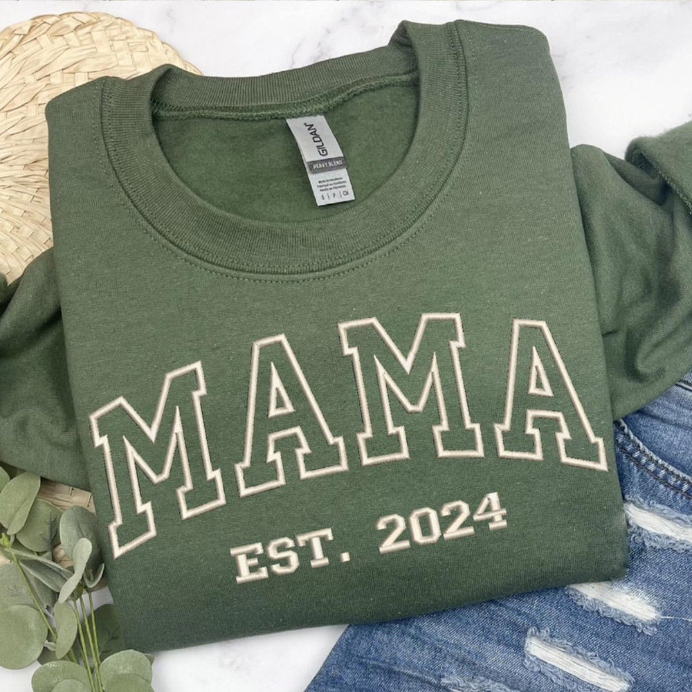 Personalisiertes Est Year Mama Besticktes Sweatshirt Geschenk für Mama