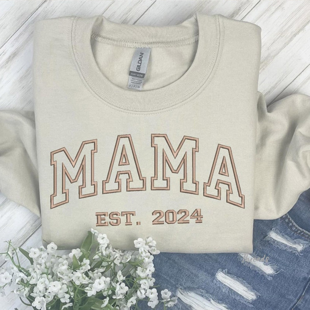 Personalisiertes Est Year Mama Besticktes Sweatshirt Geschenk für Mama