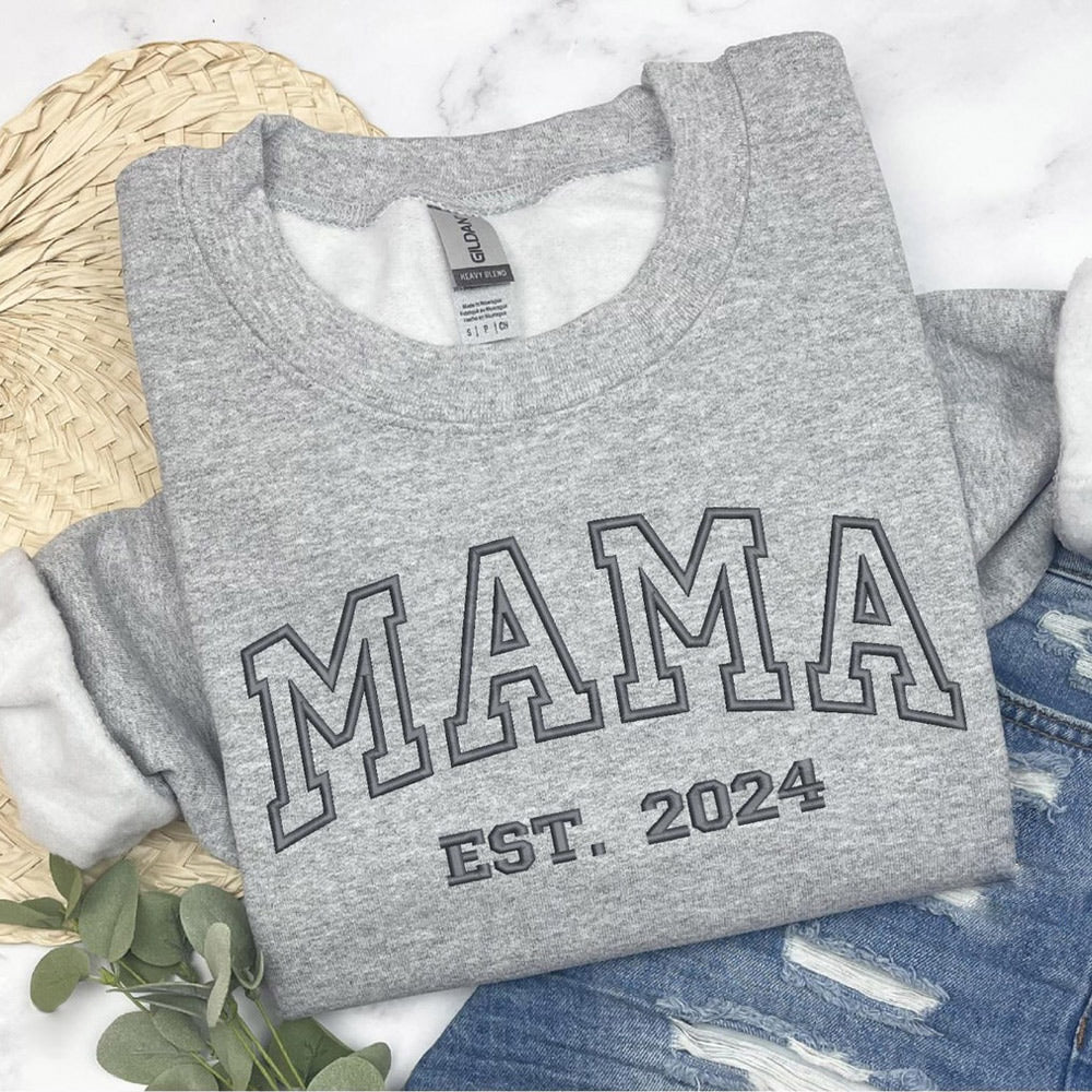 Personalisiertes Est Year Mama Besticktes Sweatshirt Geschenk für Mama