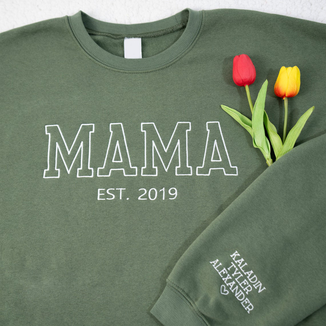 Personalisiertes Est Year Mama Besticktes Sweatshirt Geschenk für Mama