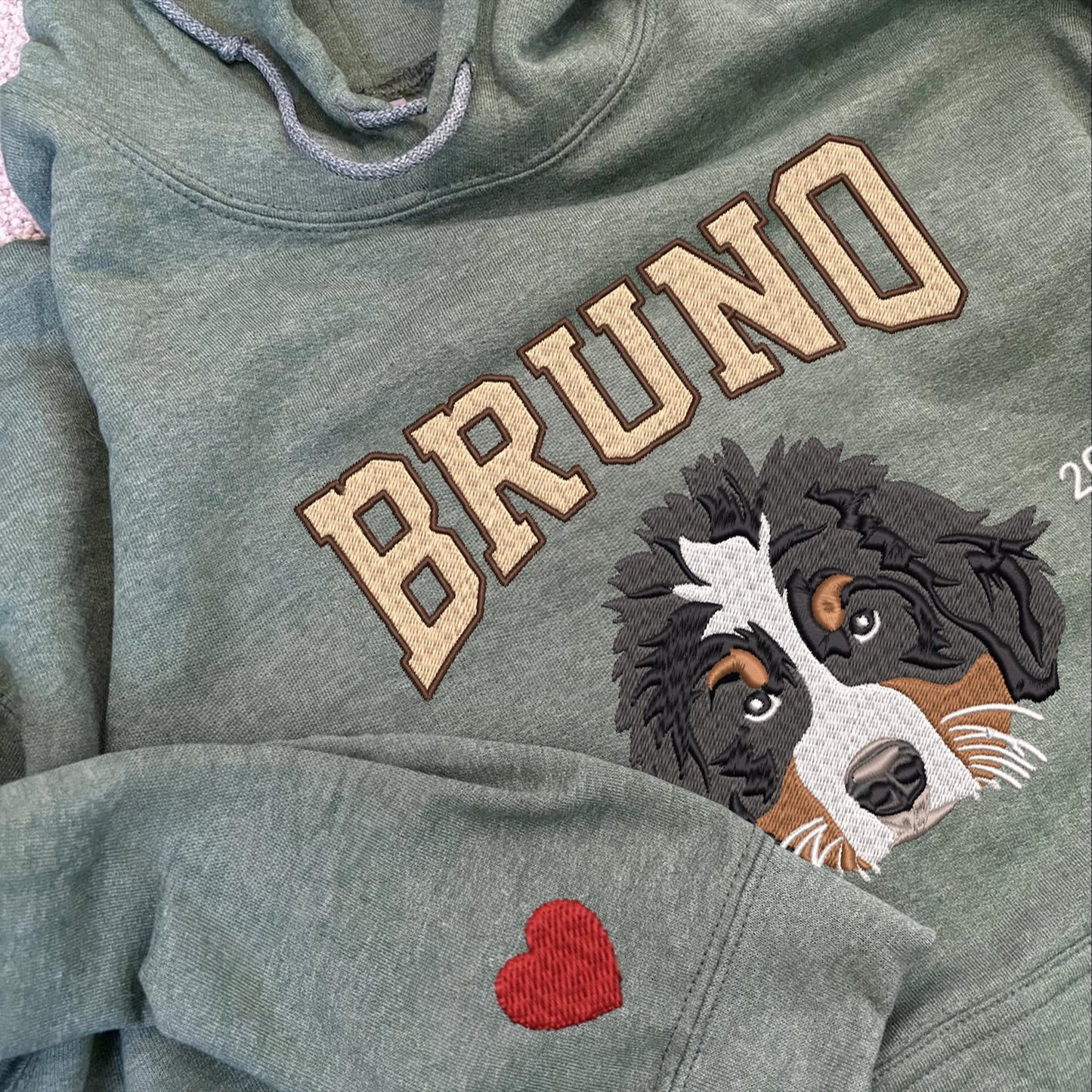 Cara de mascota bordada personalizada y nombre de mascota sudadera retrato de perro bordado cuello redondo regalo amante de las mascotas