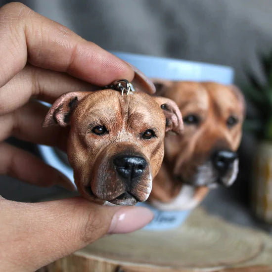 Personalized Pet Avatar Figurine Keychain Memorial Gift for Pet Lovers