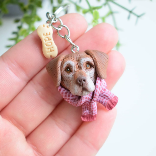 Personalized Pet Avatar Figurine Keychain Memorial Gift for Pet Lovers