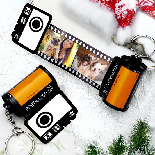 Custom Pet Photo Film Roll Keychain Gift for Pet Lovers