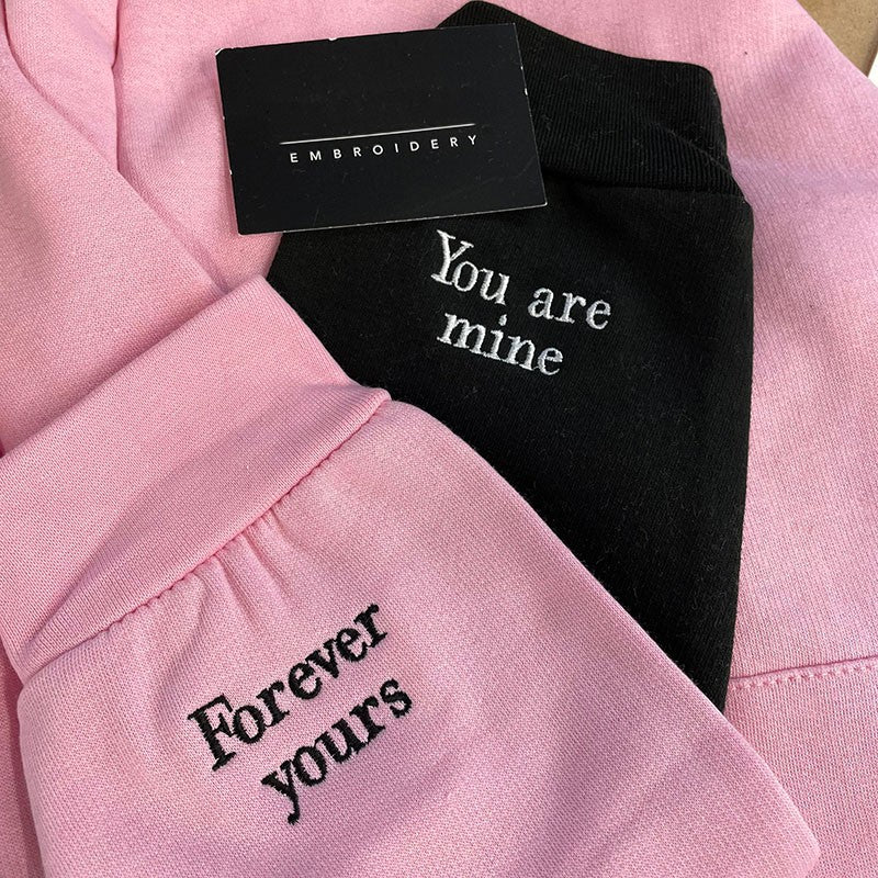 Sudadera con capucha a juego con números romanos bordados personalizados, regalos para parejas del Día de San Valentín