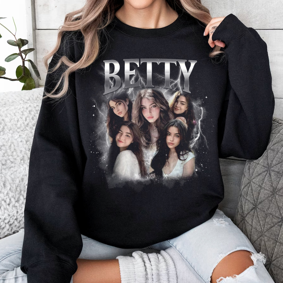 Sudadera vintage personalizada con foto personalizada, camiseta de rap, regalo de San Valentín para ella/él