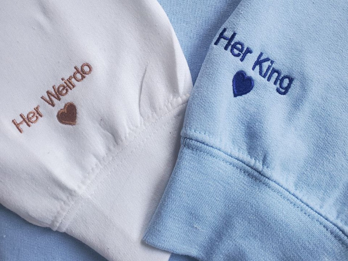 ¡Venta caliente! Año personalizado Wifey Hubby bordado sudadera de San Valentín a juego