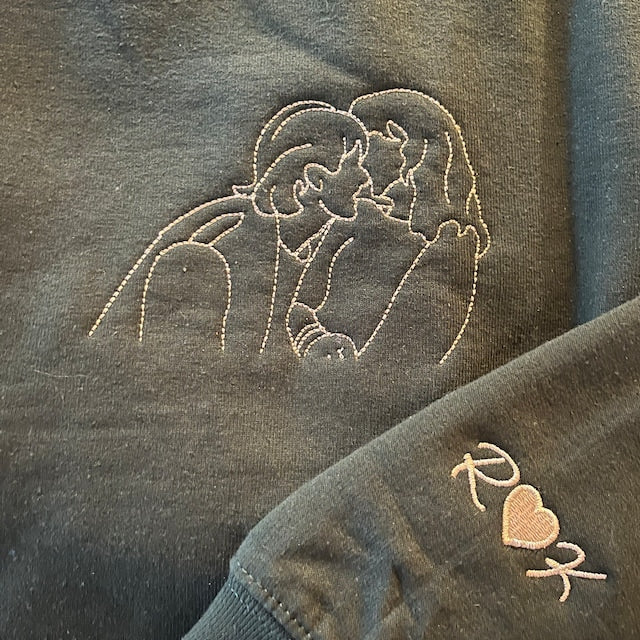 Personalizado bordado pareja retrato a juego sudadera con capucha aniversario día de San Valentín regalos de pareja