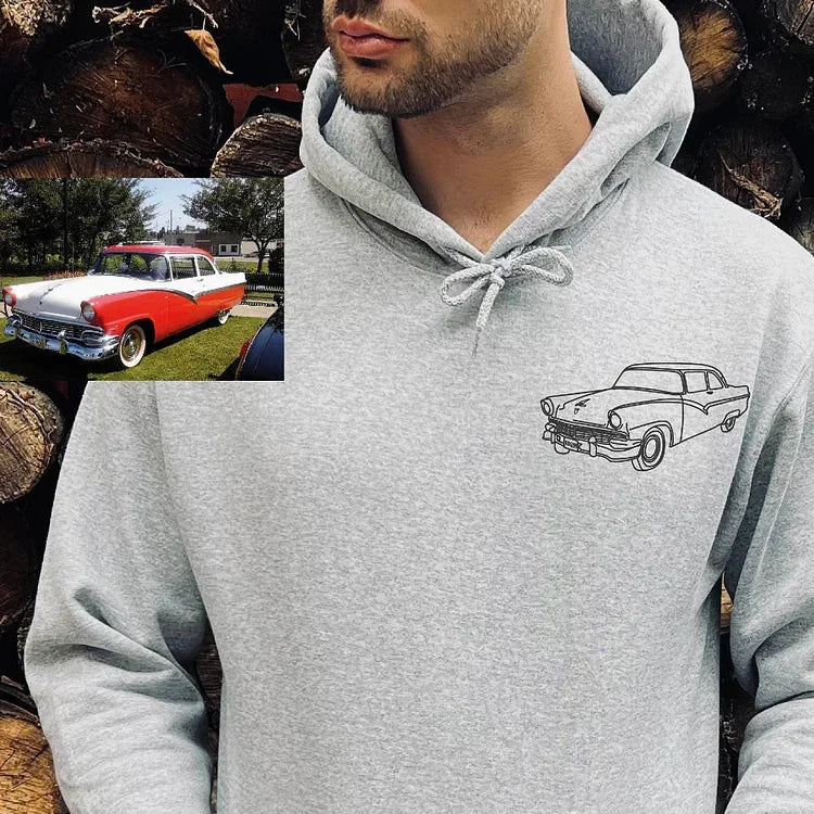 Sudaderas con capucha bordadas para coche personalizadas, regalo para entusiastas del coche, regalos de San Valentín