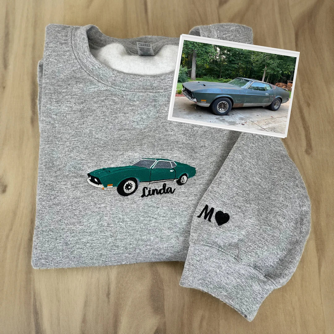 Sudaderas con capucha bordadas para coche personalizadas, regalo para entusiastas del coche, regalos de San Valentín