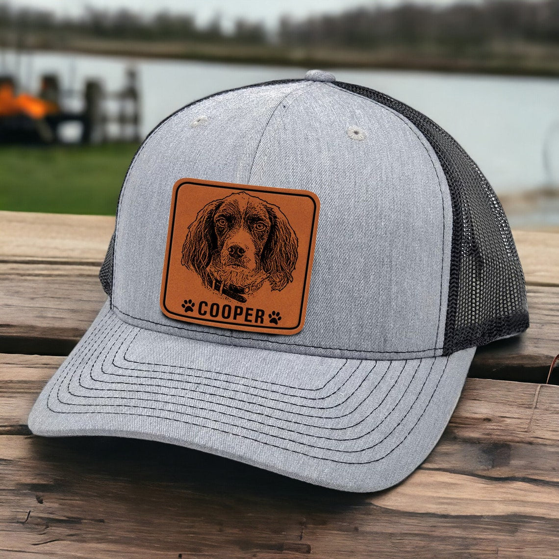 Personalized Pet Portrait Leather Patch Hat Baseball Cap For Pet Lovers