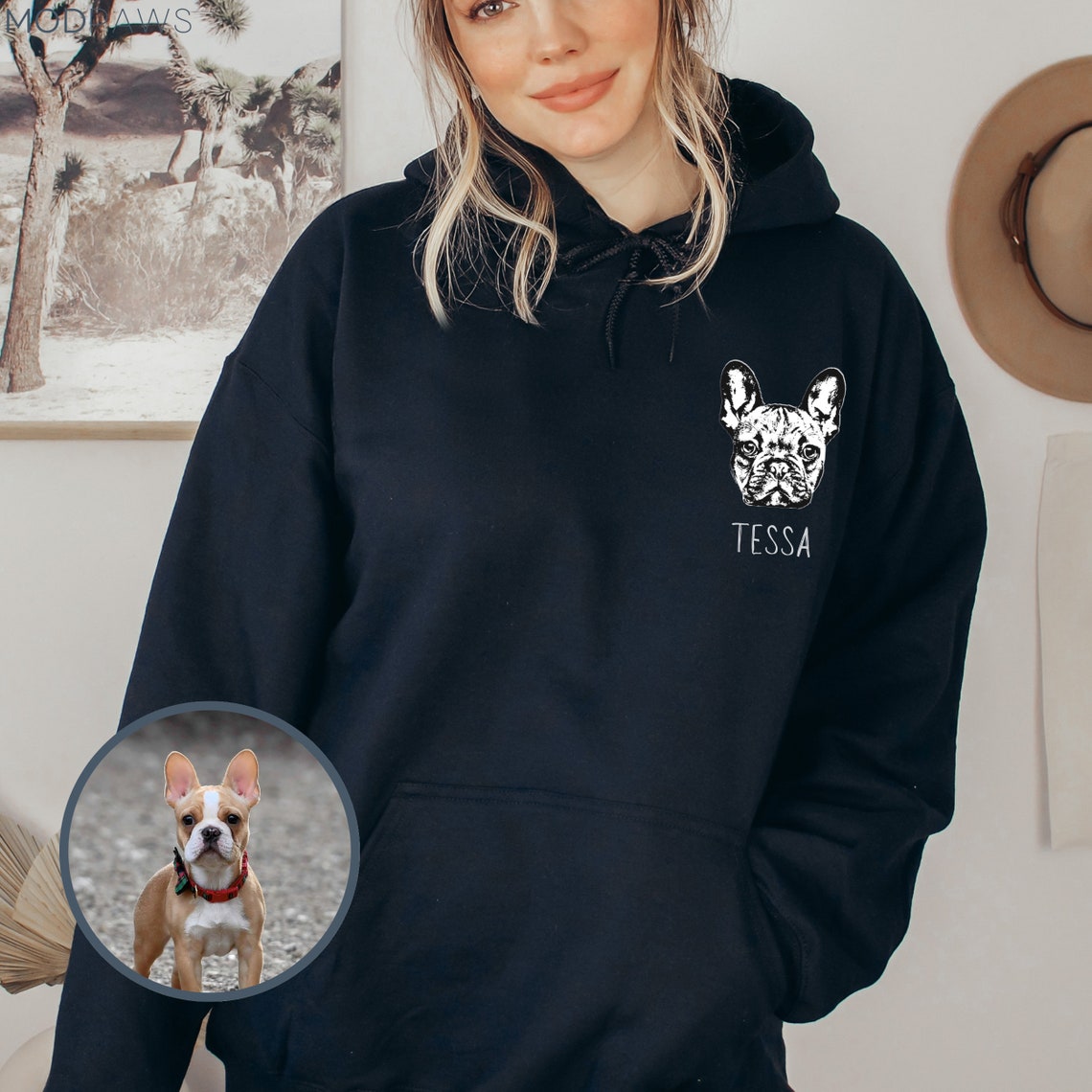 Personalisiertes Sweatshirt mit Haustiergesicht und -namen, Geschenk für Tierliebhaber