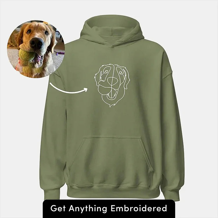 HEISSER VERKAUF!! Personalisierter bestickter Kapuzenpullover mit Haustierumriss als Geschenkidee für Tierliebhaber 