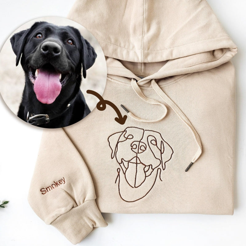 HEISSER VERKAUF!! Personalisierter bestickter Kapuzenpullover mit Haustierumriss als Geschenkidee für Tierliebhaber 