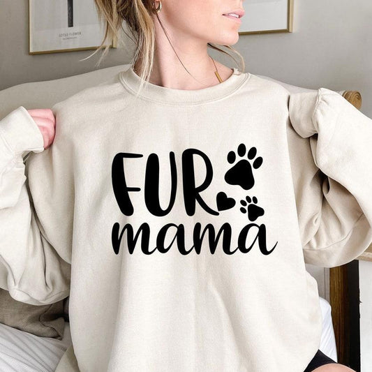 Personalisiertes Fur Mama Sweatshirt mit Tiernamen auf dem Ärmel Geschenk für Tierliebhaber