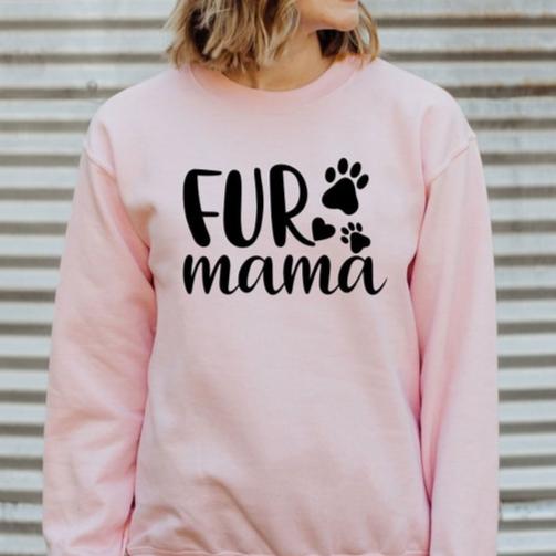 Personalisiertes Fur Mama Sweatshirt mit Tiernamen auf dem Ärmel Geschenk für Tierliebhaber