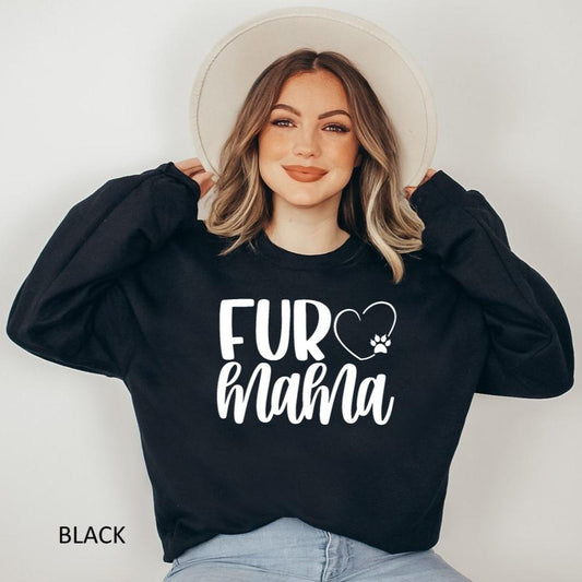 Personalisiertes Fur Mama Sweatshirt mit Tiernamen auf dem Ärmel Geschenk für Tierliebhaber