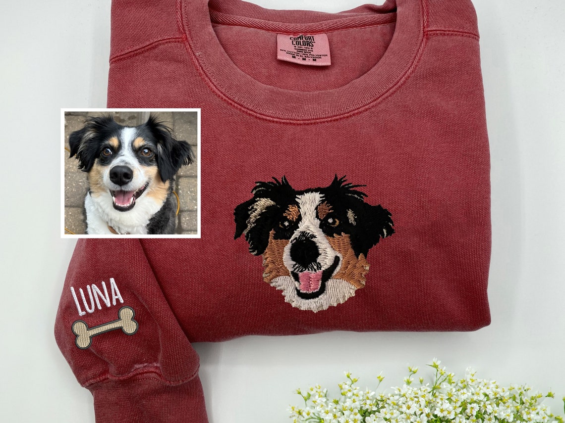 Individuell besticktes Haustier-Sweatshirt mit Rundhalsausschnitt, Liebesgeschenke für Haustierliebhaber