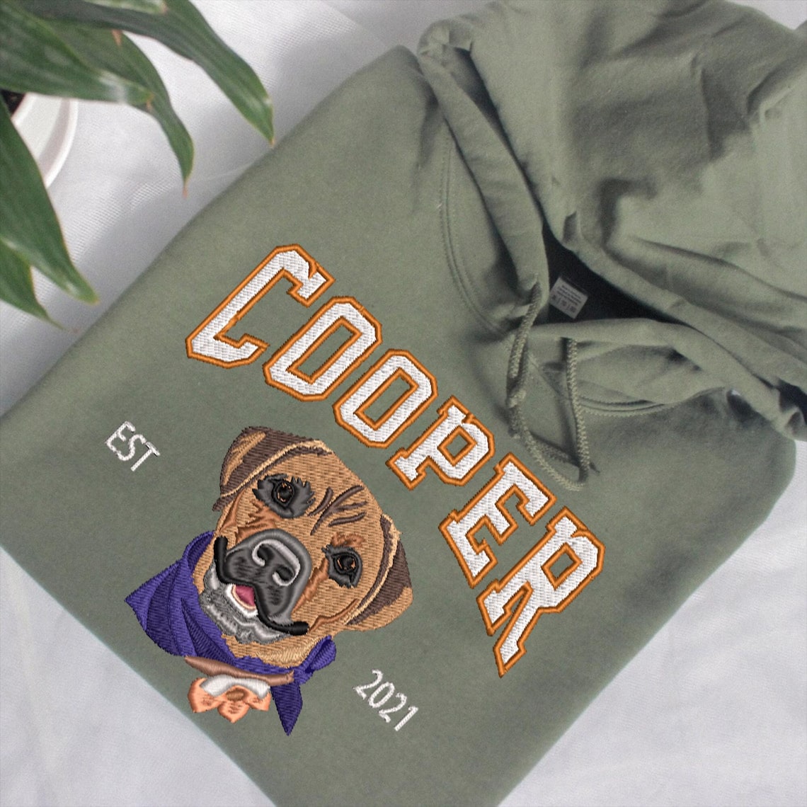 Cara de mascota bordada personalizada y nombre de mascota sudadera retrato de perro bordado cuello redondo regalo amante de las mascotas