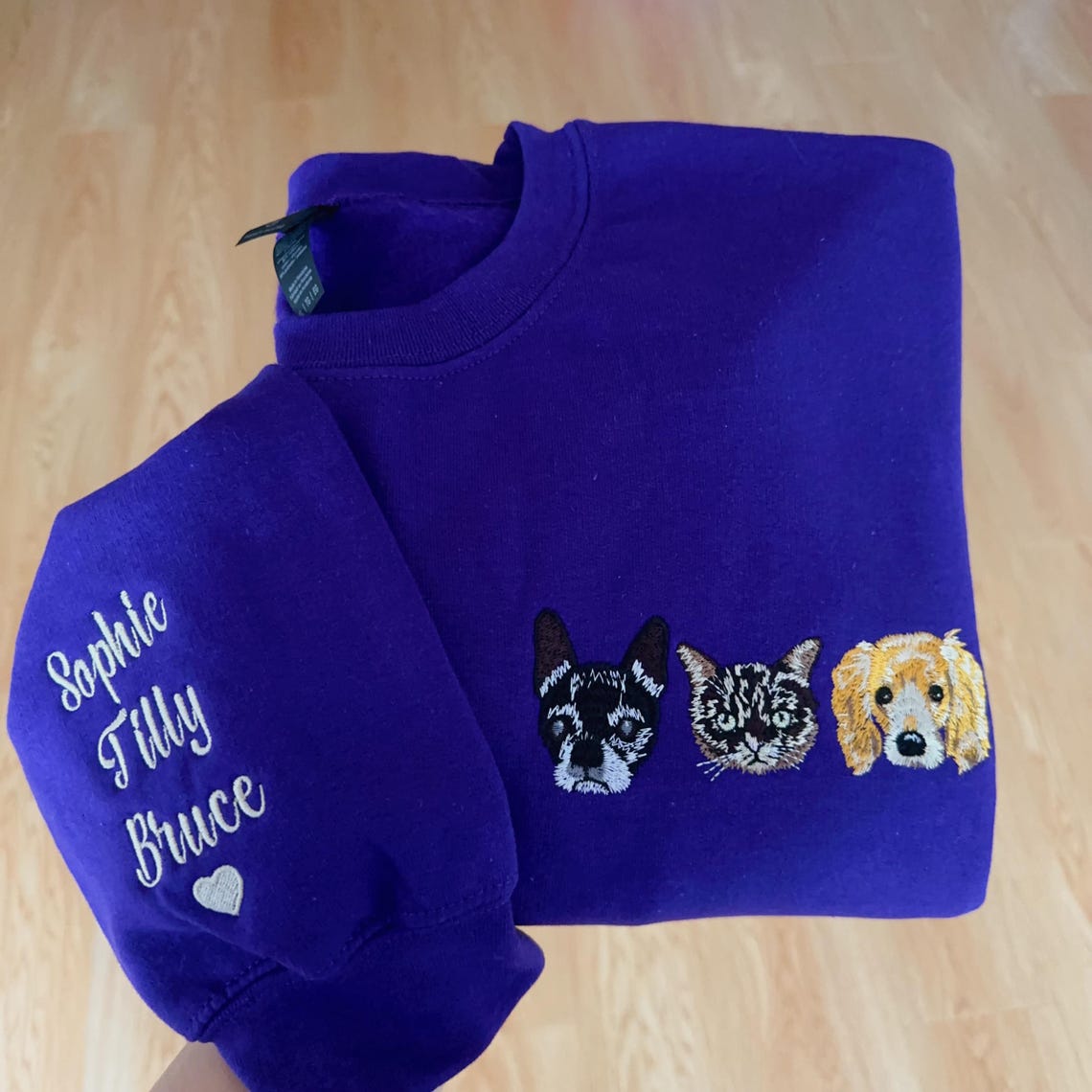 Individuell besticktes Haustier-Sweatshirt mit Rundhalsausschnitt, Liebesgeschenke für Haustierliebhaber