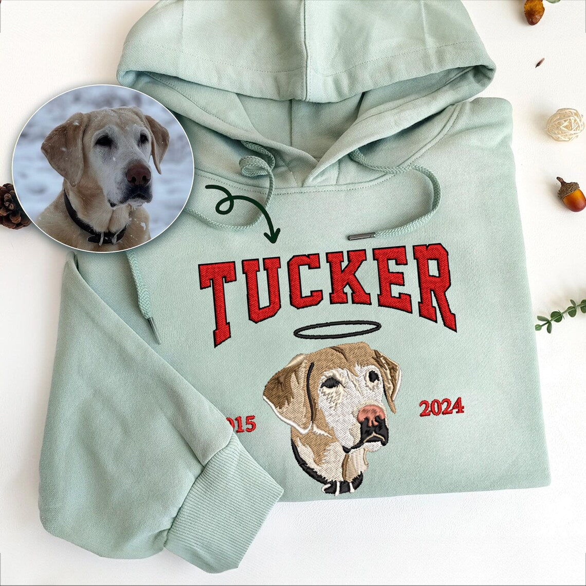 Personalisiertes besticktes Haustiergesicht und Haustiername Sweatshirt Hundeportrait bestickt Crewneck Haustierliebhaber Geschenk