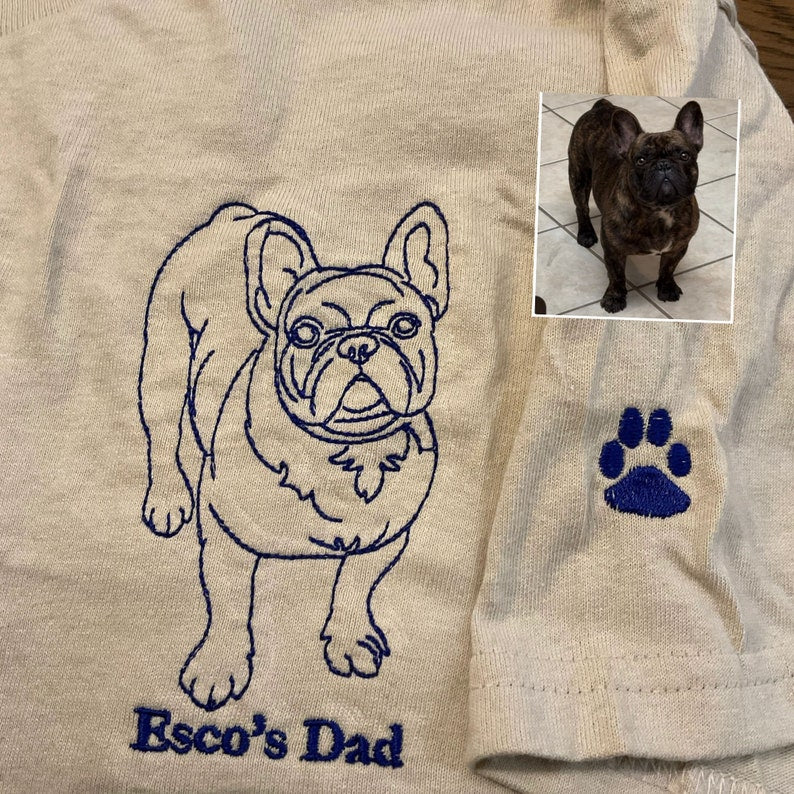 Personalisiertes besticktes Haustiergesicht und Haustiername Sweatshirt Hundeportrait bestickt Crewneck Haustierliebhaber Geschenk