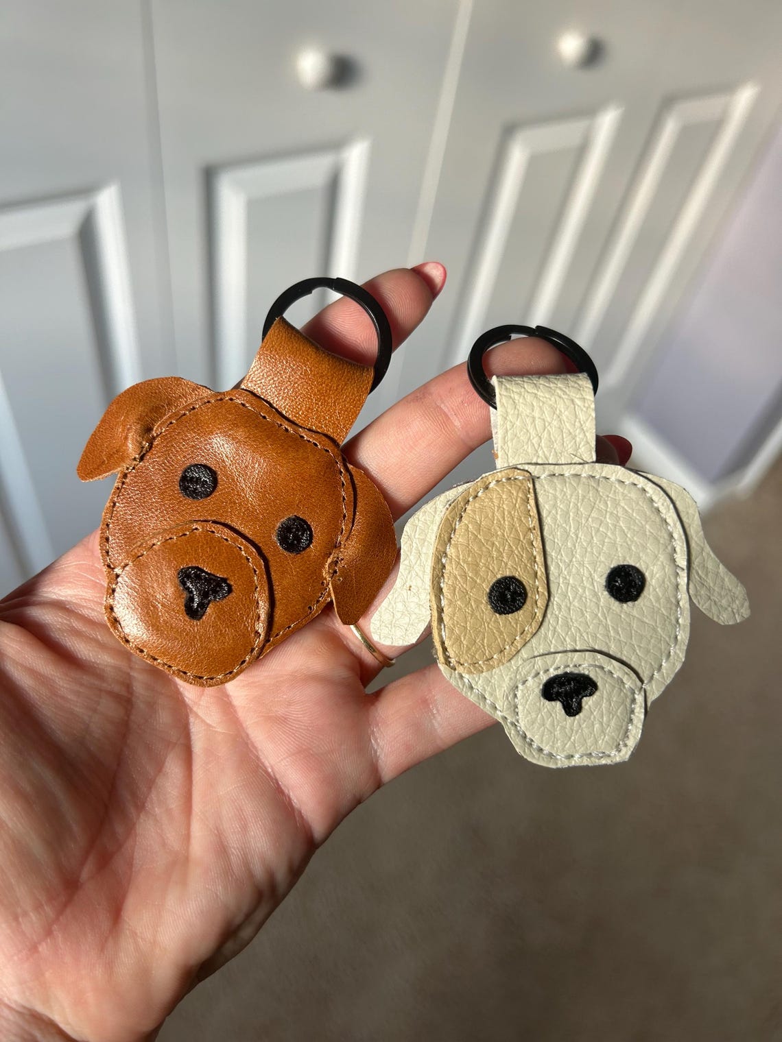 Personalized Leather Pet Keychain Bag Charm Pet Memory Gift for Pet Lovers