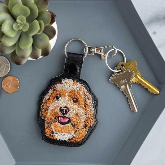 Personalized Leather Pet Keychain Gift for Pet Lovers