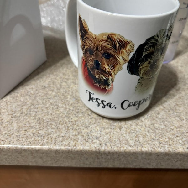 Personalized Pet Portrait Mug with Pet Face and Name Personalized Pet Portrait Tumblers Birthday Valentines Anniversary Gift for Pet Lovers