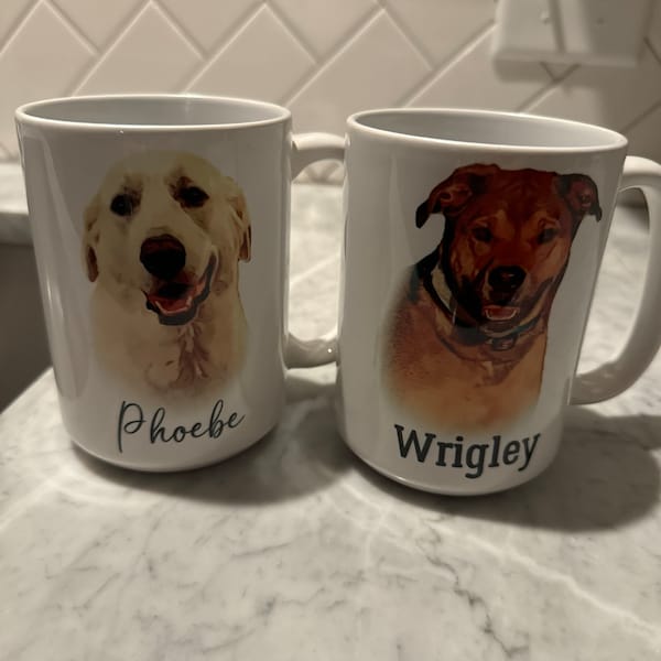 Personalized Pet Portrait Mug with Pet Face and Name Personalized Pet Portrait Tumblers Birthday Valentines Anniversary Gift for Pet Lovers