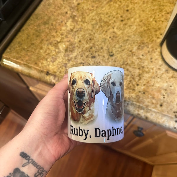 Personalized Pet Portrait Mug with Pet Face and Name Personalized Pet Portrait Tumblers Birthday Valentines Anniversary Gift for Pet Lovers