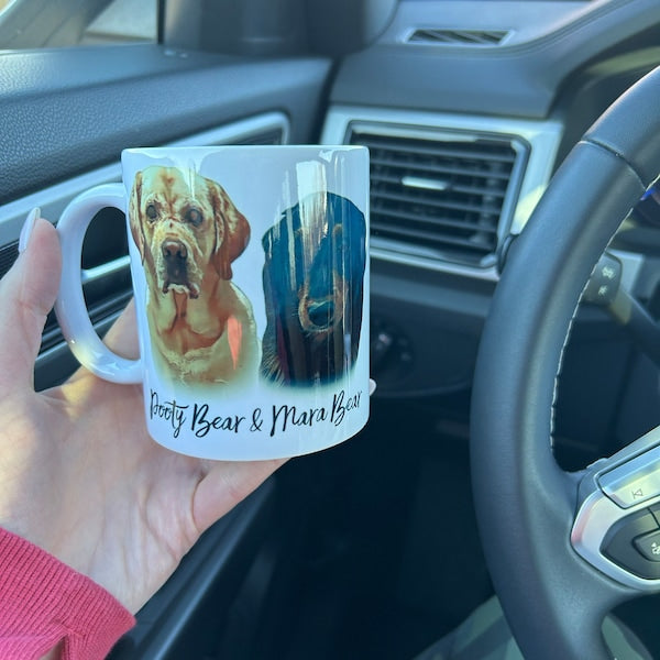 Personalized Pet Portrait Mug with Pet Face and Name Personalized Pet Portrait Tumblers Birthday Valentines Anniversary Gift for Pet Lovers