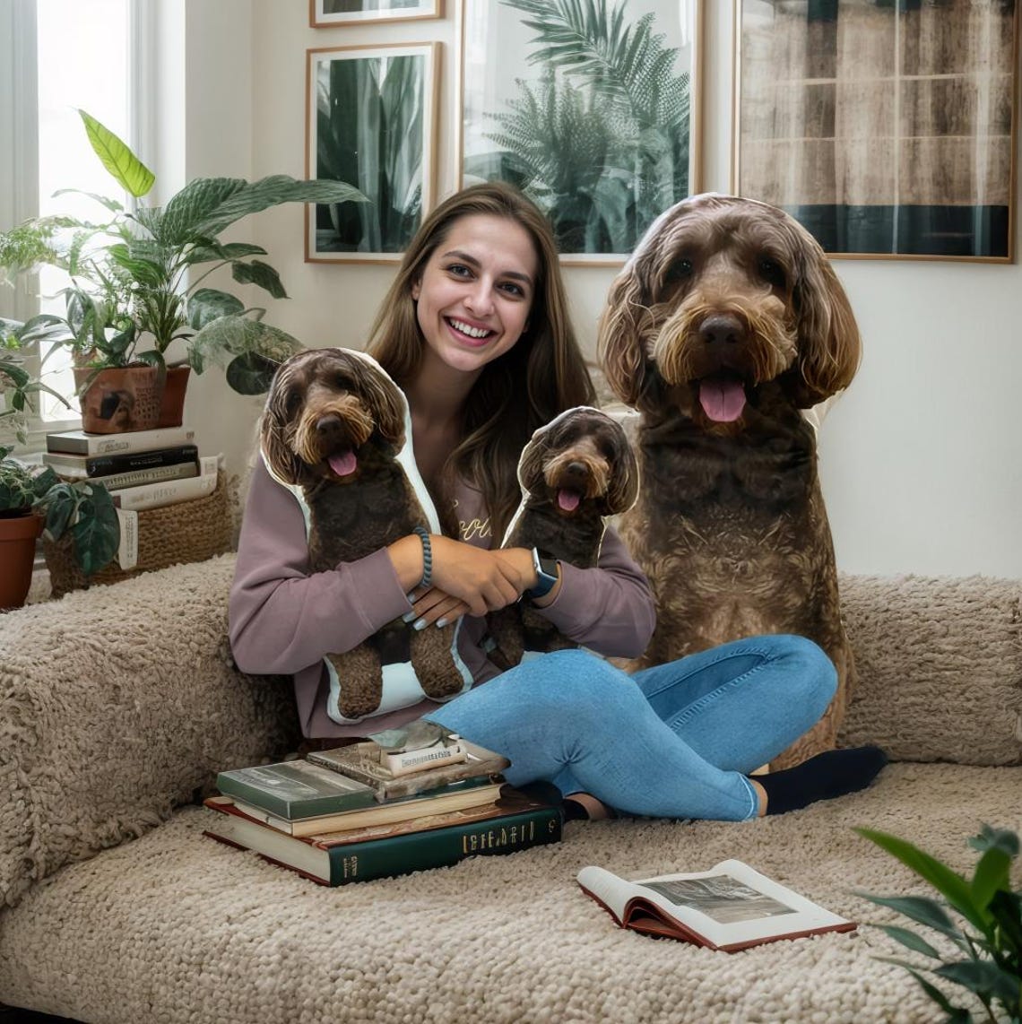 Individuell besticktes Haustier-Sweatshirt mit Rundhalsausschnitt, Liebesgeschenke für Haustierliebhaber