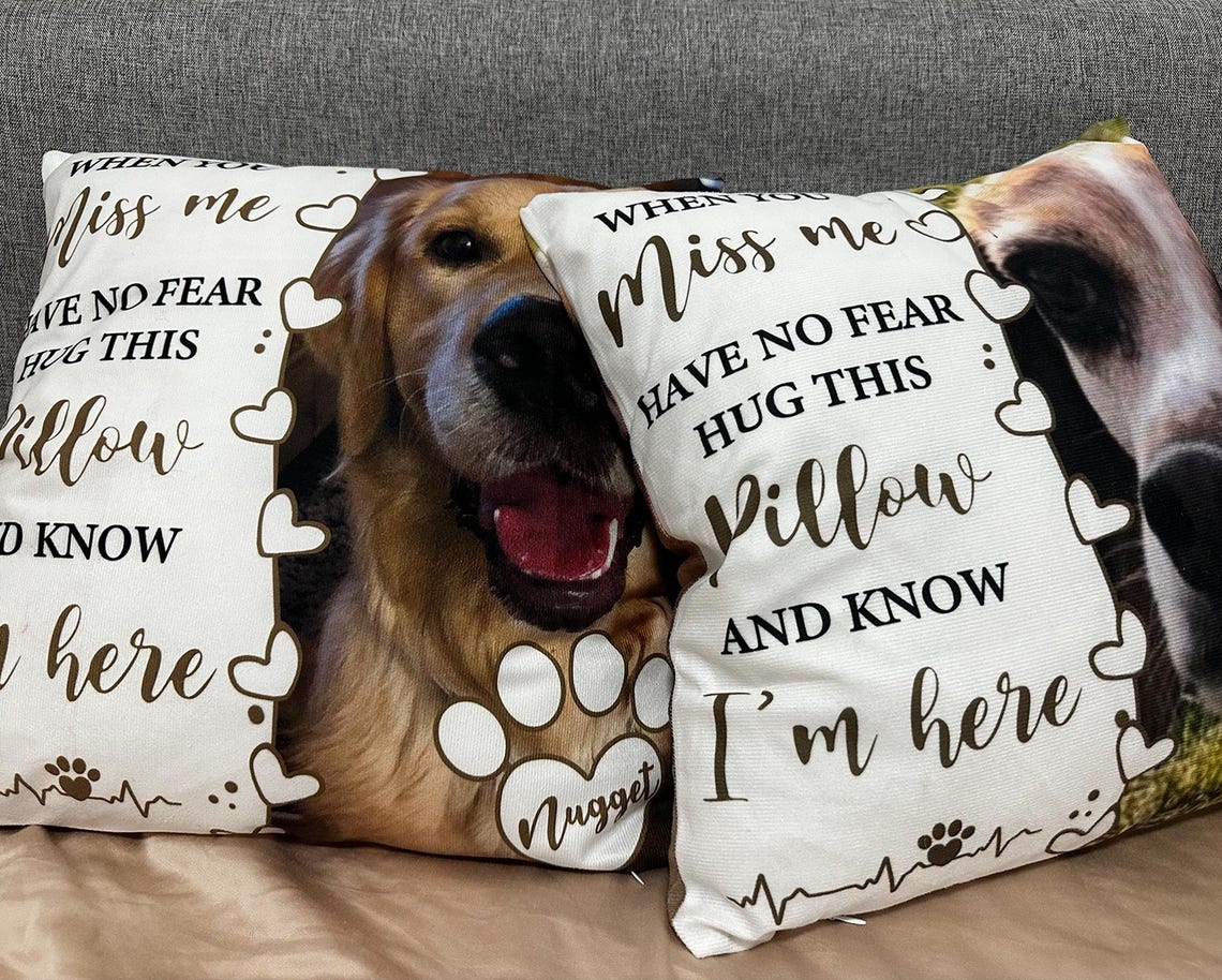 Personalized Dog Memorial Photo Pillow Sympathy Gift For Pet Lovers Christmas Gift for Dog Lovers