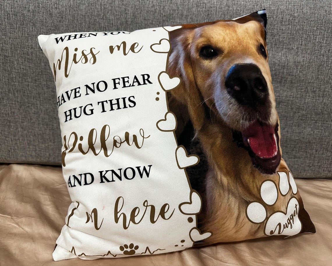 Personalized Dog Memorial Photo Pillow Sympathy Gift For Pet Lovers Christmas Gift for Dog Lovers