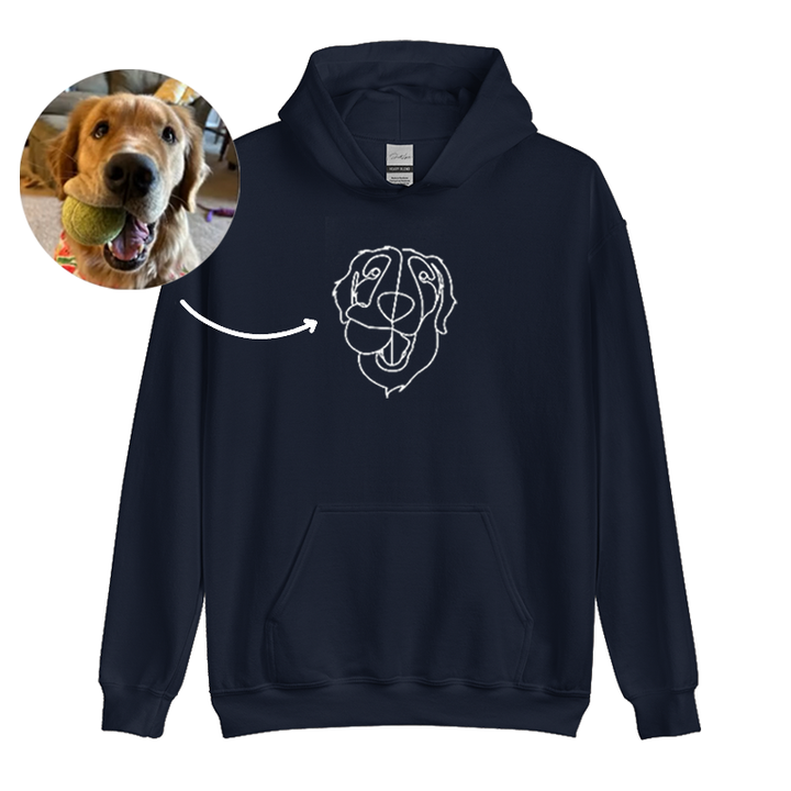 HEISSER VERKAUF!! Personalisierter bestickter Kapuzenpullover mit Haustierumriss als Geschenkidee für Tierliebhaber 