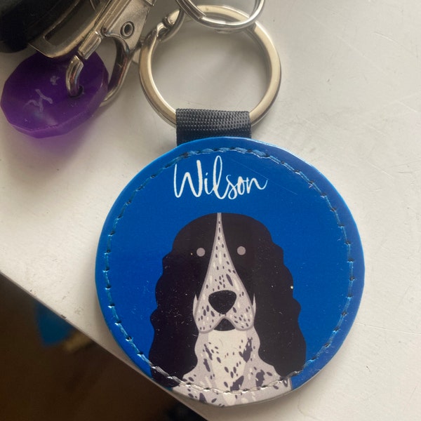 Personalized Leather Dog Keychain Gift for Pet Lovers