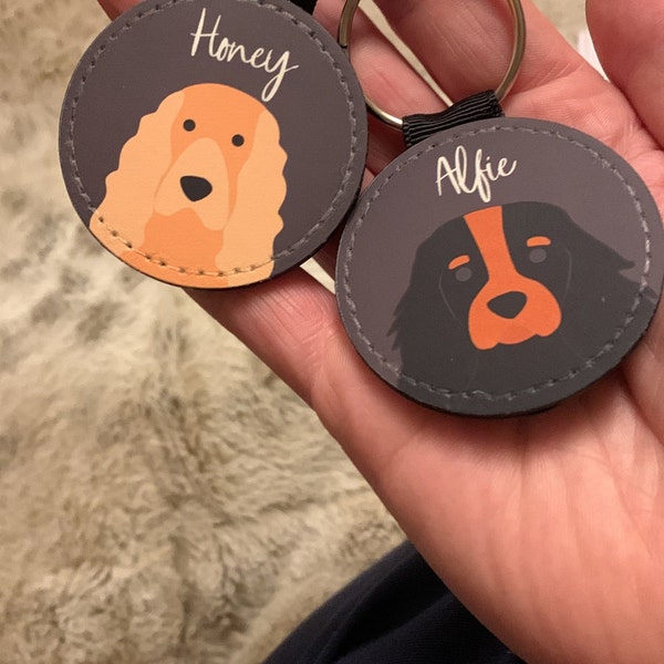 Personalized Leather Dog Keychain Gift for Pet Lovers