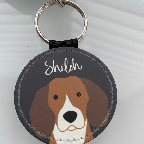 Personalized Leather Dog Keychain Gift for Pet Lovers