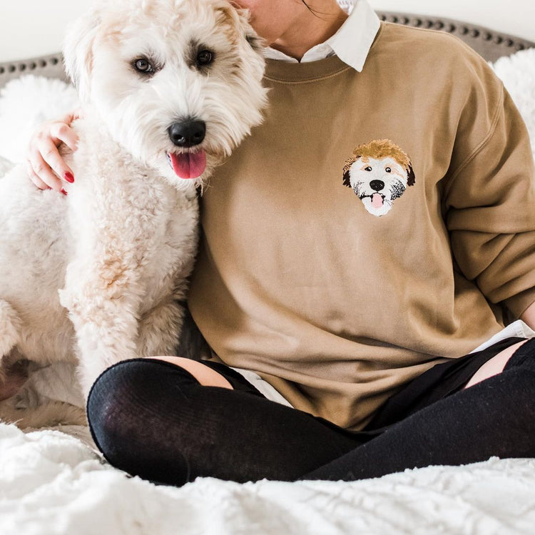 Sudadera personalizada con el nombre y la cara de tu mascota bordada para amantes de las mascotas