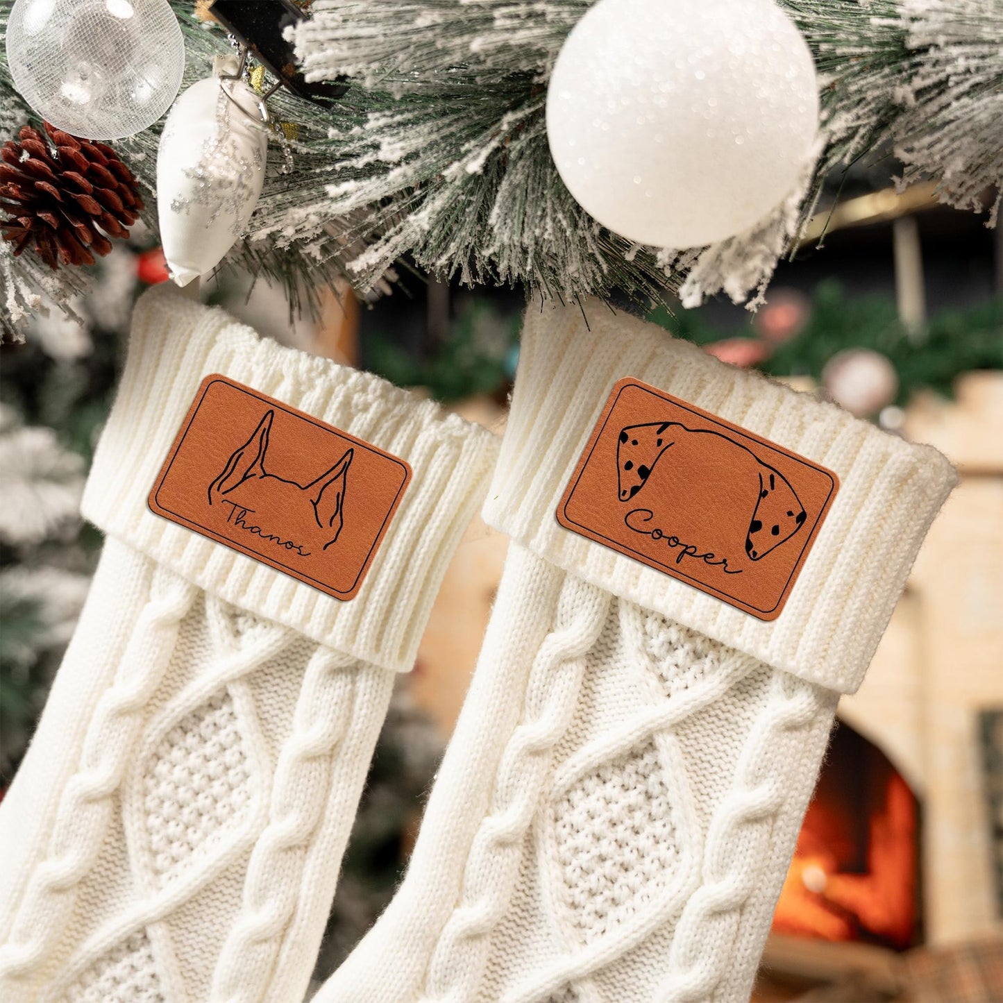 Personalized Pet Christmas Stocking with Pet Ear and Name Gift for Pet Lovers