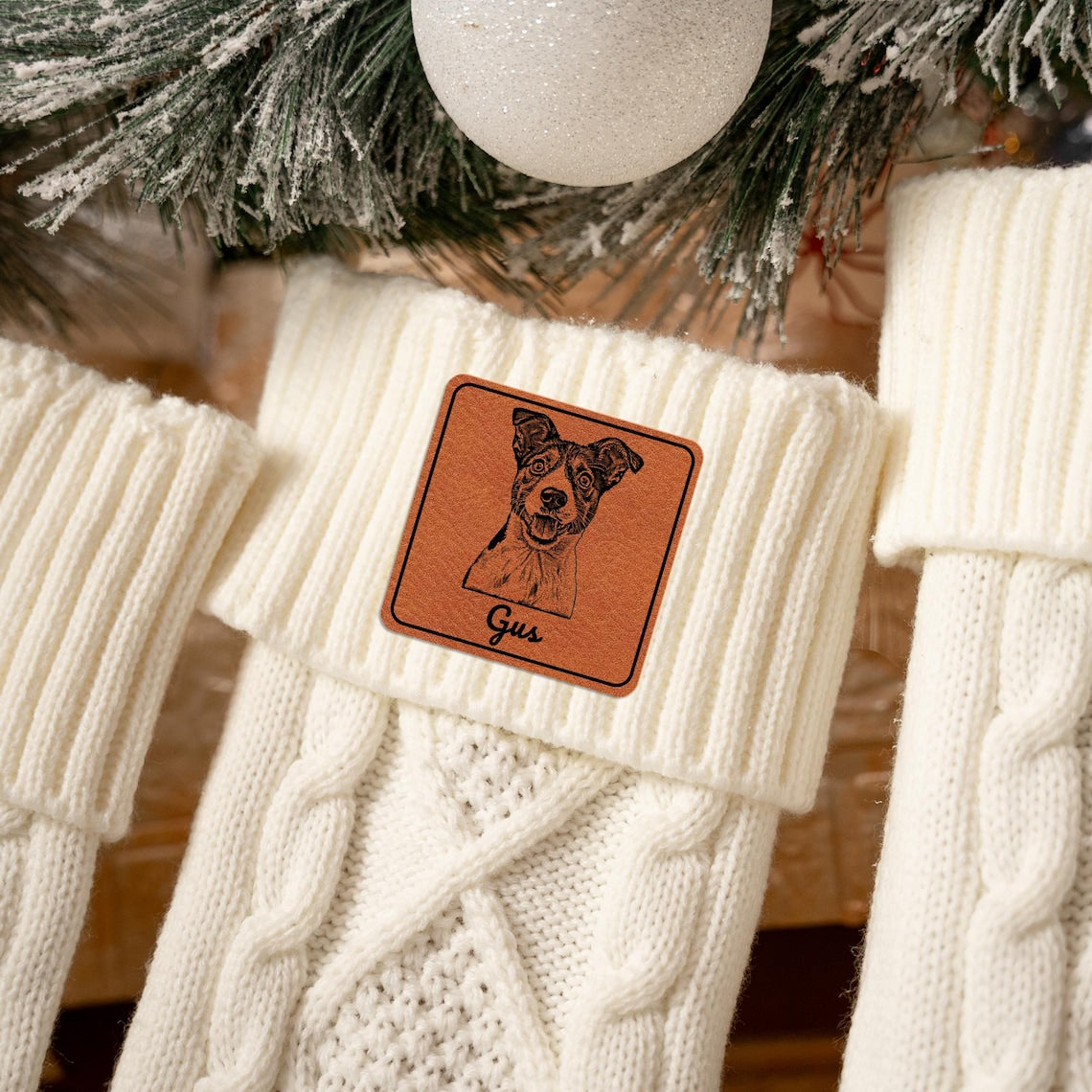 Personalized Pet Christmas Stocking with Pet Face and Name Gift for Pet Lovers