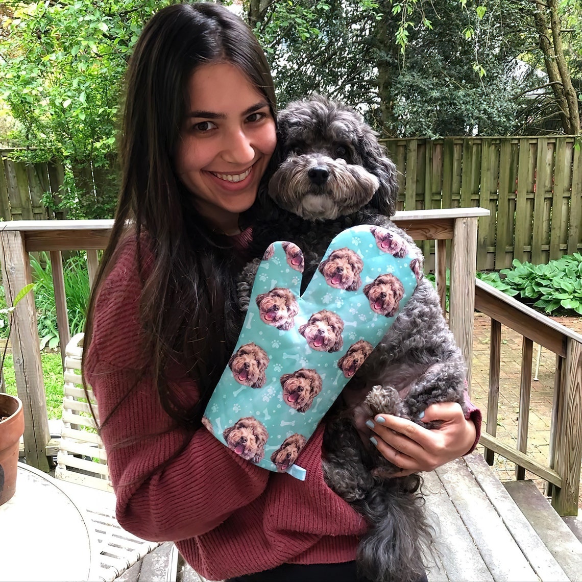 Cara de mascota bordada personalizada y nombre de mascota sudadera retrato de perro bordado cuello redondo regalo amante de las mascotas