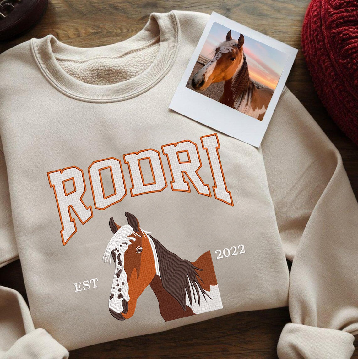 Cara de mascota bordada personalizada y nombre de mascota sudadera retrato de perro bordado cuello redondo regalo amante de las mascotas