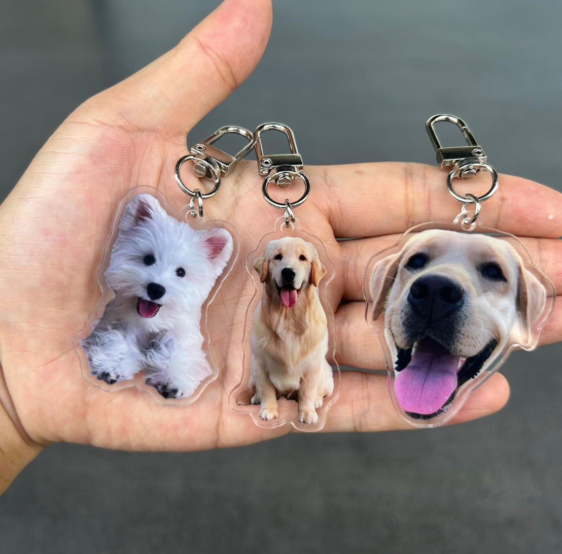 Personalized Pet Portrait Keychain Gift for Pet Lovers