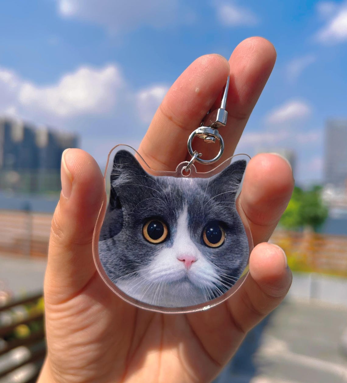 Personalized Pet Portrait Keychain Gift for Pet Lovers