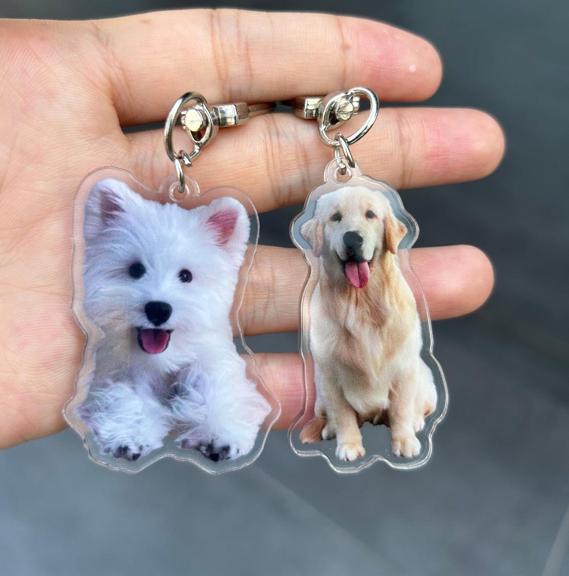 Personalized Pet Portrait Keychain Gift for Pet Lovers